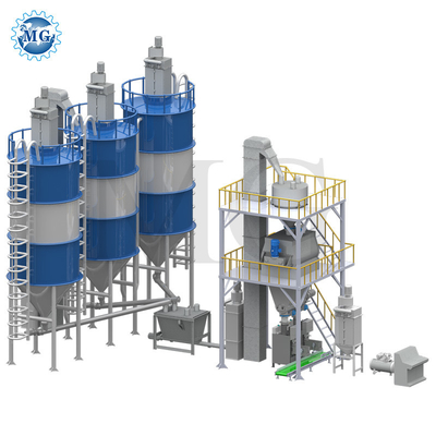 Automatic Dry Mix Mortar Production Line Wall Putty Machine Ceramic Tile Adhesive