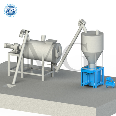 Simple Dry Mix Powder Mortar Mixing Plant With Ribbon Mixer Cement Wall Putty Gypsum