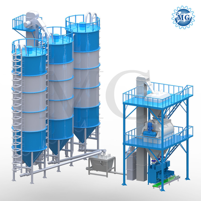 PLC Control Dry Mortar Mixing Machine Cement Wall Putty Mixer Ceramic Tile Adhesive Manufacturing Plant