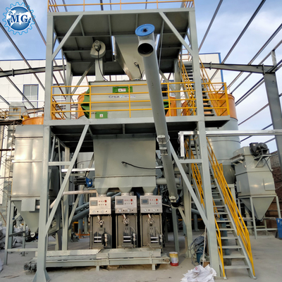 10T / H Dry Mix Mortar Plant Full Automatic Production Line Twin Shaft Paddle Mixer