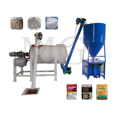 Simple Dry Mix Mortar Plant With Ribbon Mixer Machine Wall Putty Sand Cement Skim Coat Ceramic Tile Adhesive Production Line