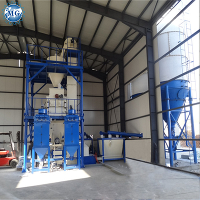 PLC Control Dry Mortar Mixing Machine 50 T / H 80kw Cement Wall Putty Mixer Ceramic Plant