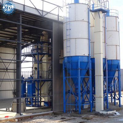 PLC Control Dry Mortar Mixing Machine 50 T / H 80kw Cement Wall Putty Mixer Ceramic Plant