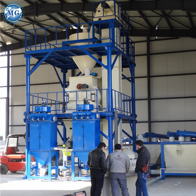 PLC Control Dry Mortar Mixing Machine 50 T / H 80kw Cement Wall Putty Mixer Ceramic Plant