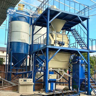 High Performance 10-30 T/h Dry Mix Powder Mortar Plant With Twin Shaft Paddle Mixer Machine Wall Putty Sand Cement Mixer Tile Adhesive Production Line