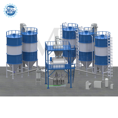 Automatic Tower Type Dry Mix Powder Mortar Mixing Machine Wall Putty Sand Cement Mixer Tile Adhesive Glue Grout Production Line