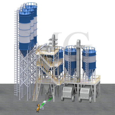Energy Saving Dry Mortar Mixing Machine Wall Putty Skim Coat Tile Glue 30T / H