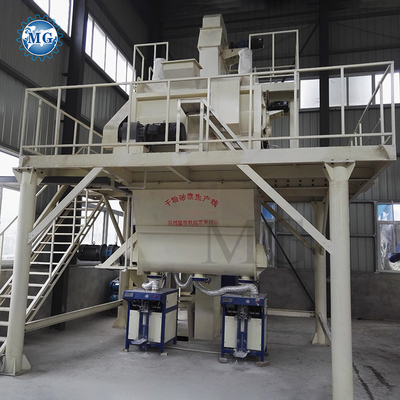 PLC Control Semi Automatic Dry Mix Powder Mortar Mixing Plant Wall Putty Sand Cement Gypsum Mixer Ceramic Tile Adhesive Glue Making Machine