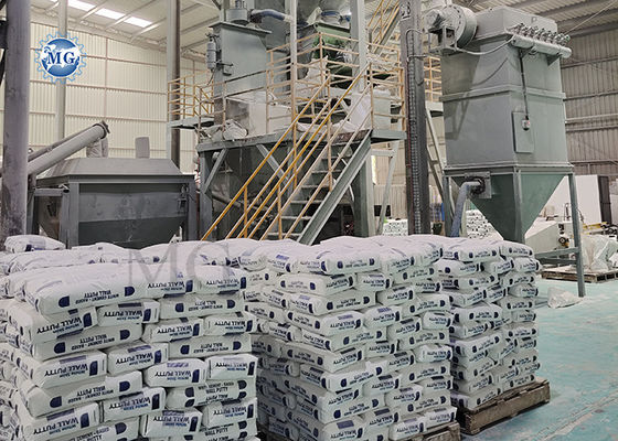 Long Lifetime Automatic Dry Mix Powder Mortar Mixing Plant Wall Putty Skim Coat Tile Adhesive Making Machine