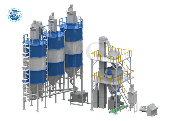 Long Lifetime Automatic Dry Mix Powder Mortar Mixing Plant Wall Putty Skim Coat Tile Adhesive Making Machine