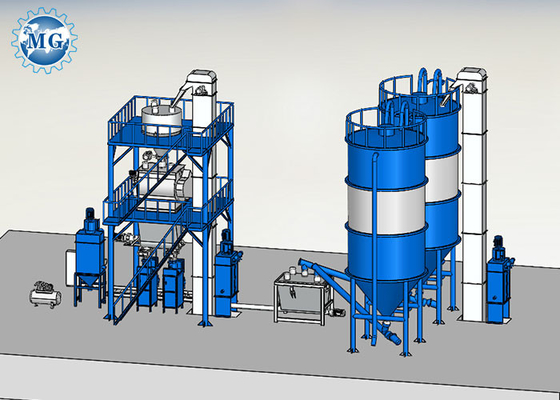 10T / H Full Automatic Dry Mortar Plant Tile Adhesive Plaster Powder Mixing