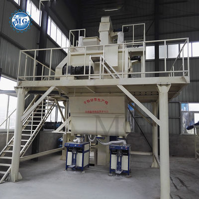 4-5 T/H Capacity 35 KW Power Dry Mix Powder Mortar Mixer Machine with Double Shaft Paddle Mixer for Tile Adhesive Manufacturing