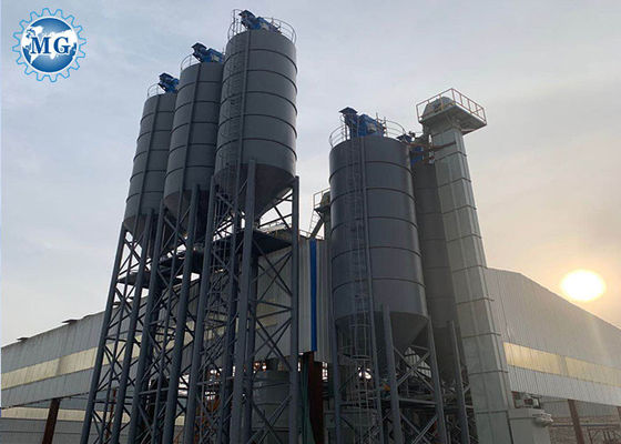 PLC Dry Mix Plant With Twin Shaft Mixer Available Aggregate Bins